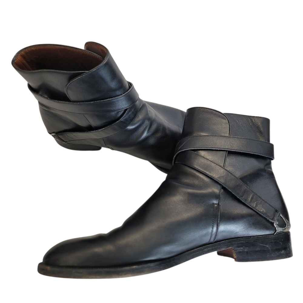 Fratelli Rossetti Casual Leather Belted black Boots Made in Italy